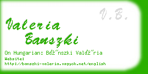 valeria banszki business card